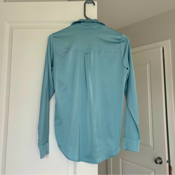 H&M Blue Satin Blouse Shirt - Picture 2 of 3
